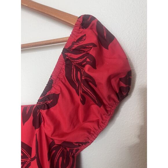 Vintage Good Times Size XS Red Floral Print Aloha Hawaiian Muumuu Long Dress - Picture 2 of 8